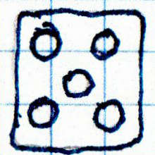 A Pictogram of a Dice Showing Five Pips