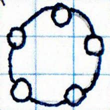 Five Small Circles Joined by One Bigger Ring